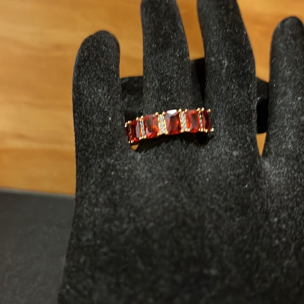 Gem Stone Ring 18k Rose Gold Plated - Picture 3 of 9